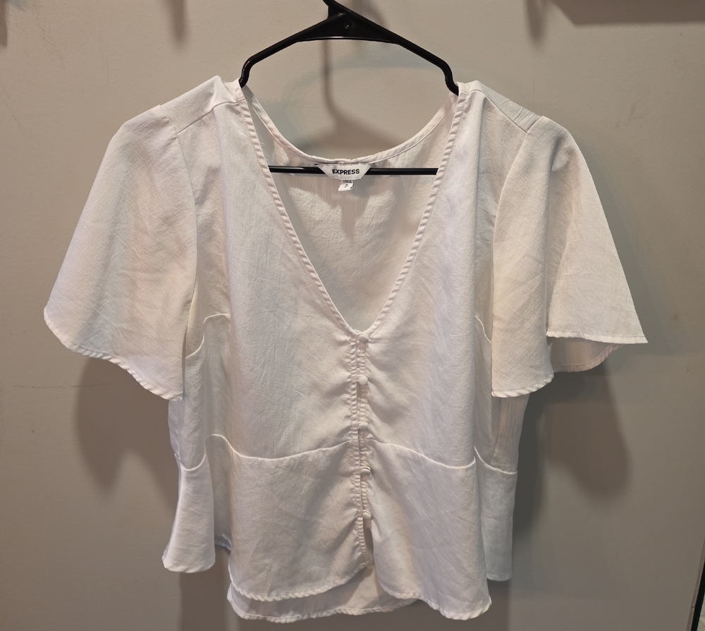 Express White Women's Top